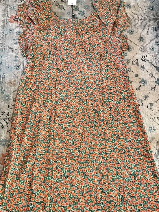 NWT Modcloth Molly Bracken Poised For Poppies Floral Ruffle Short Sleeve Dress - Picture 10 of 16